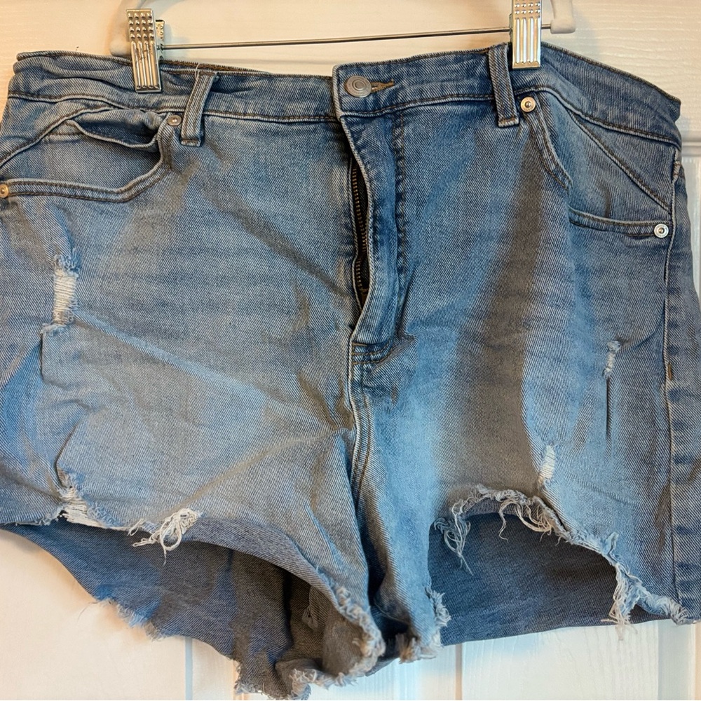 Distressed Denim Shorts